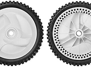2 Pack 532403111 194231X427 Front Drive Wheels Fit for Craftsman Mower White Front Drive Tires Wheels Fit for Craftsman & HU Front Wheel Drive Self Propelled Lawn Mower Tractor 